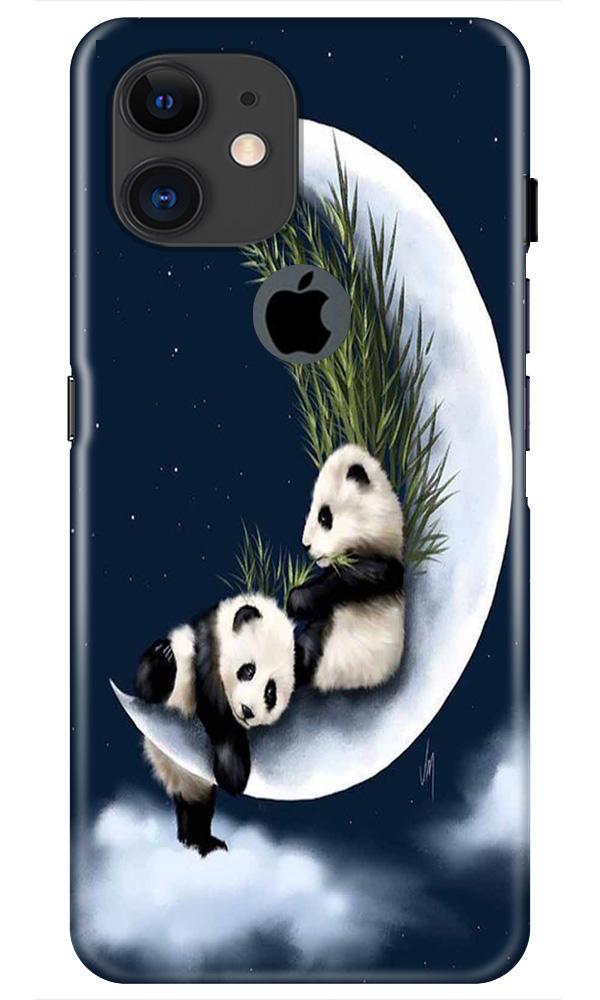 Panda Moon Mobile Back Case for iPhone 11 Logo Cut (Design - 318)