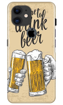 Drink Beer Mobile Back Case for iPhone 11 Logo Cut (Design - 328)