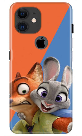 Cartoon Mobile Back Case for iPhone 11 Logo Cut (Design - 346)