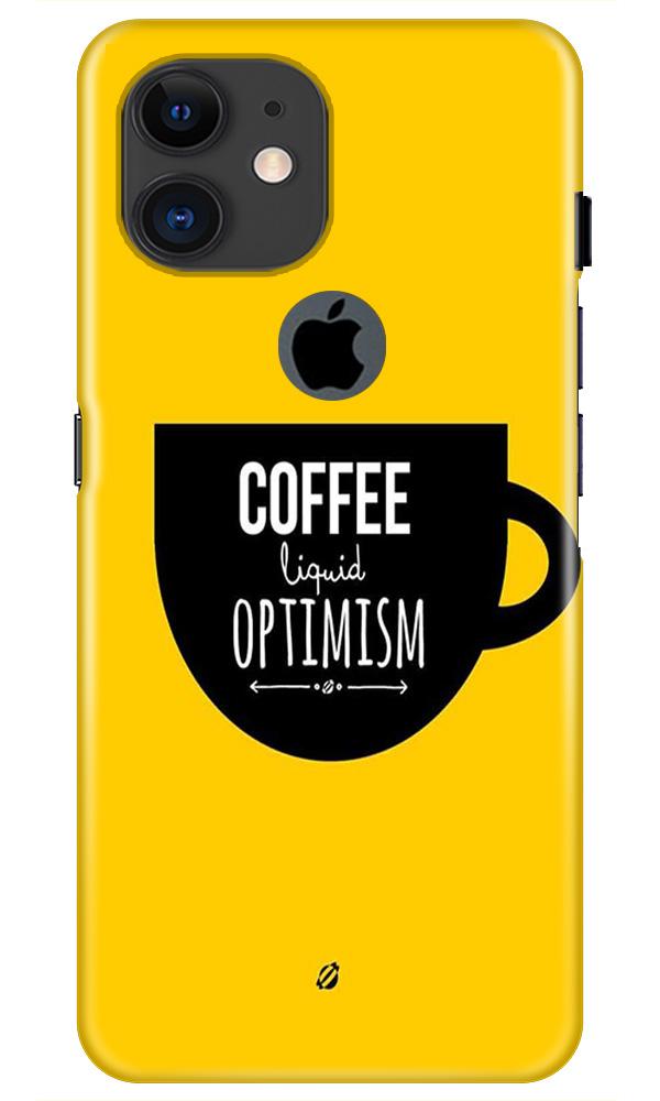 Coffee Optimism Mobile Back Case for iPhone 11 Logo Cut (Design - 353)