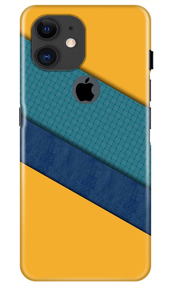 Diagonal Pattern Mobile Back Case for iPhone 11 Logo Cut (Design - 370)