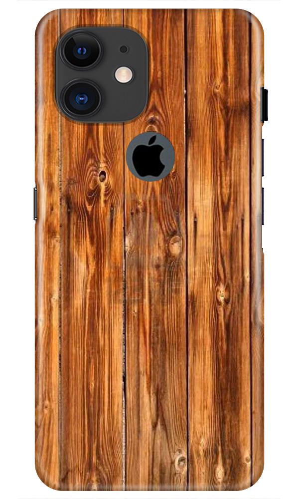 Wooden Texture Mobile Back Case for iPhone 11 Logo Cut (Design - 376)