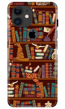 Book Shelf Mobile Back Case for iPhone 11 Logo Cut (Design - 390)