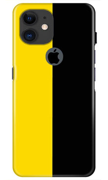Black Yellow Pattern Mobile Back Case for iPhone 11 Logo Cut (Design - 397)