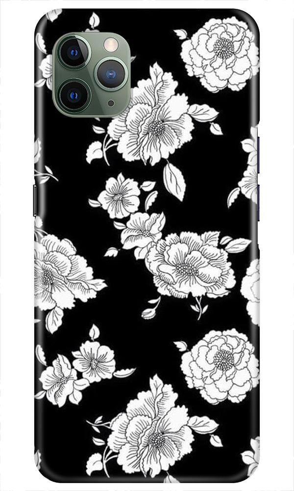 White flowers Black Background Case for iPhone 11 Pro Max