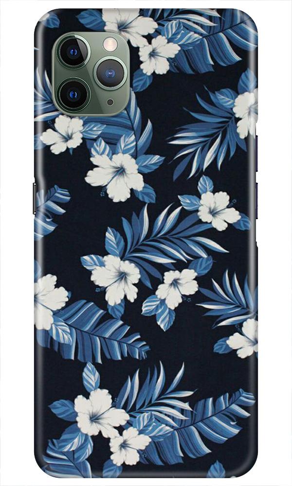 White flowers Blue Background2 Case for iPhone 11 Pro Max