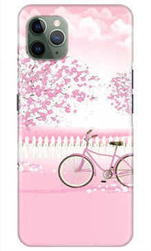 Pink Flowers Cycle Mobile Back Case for iPhone 11 Pro Max  (Design - 102)