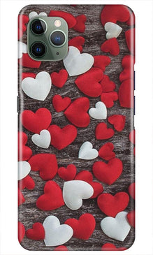 Red White Hearts Mobile Back Case for iPhone 11 Pro Max  (Design - 105)
