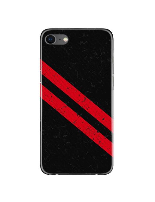 Black Red Pattern Mobile Back Case for iPhone 8  (Design - 373)