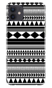 Black white Pattern Mobile Back Case for iPhone 12 Mini (Design - 5)