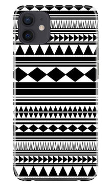 Black white Pattern Mobile Back Case for iPhone 12 (Design - 5)