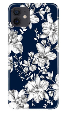 White flowers Blue Background Mobile Back Case for Xiaomi Redmi 9 (Design - 14)