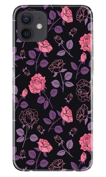 Rose Black Background Mobile Back Case for iPhone 12 (Design - 27)