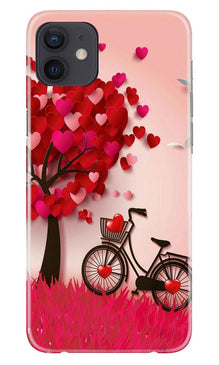 Red Heart Cycle Mobile Back Case for iPhone 12 (Design - 222)