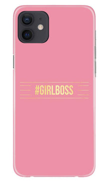 Girl Boss Pink Mobile Back Case for iPhone 12 (Design - 263)