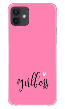 Girl Boss Pink Mobile Back Case for iPhone 12 Mini (Design - 269)