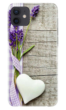 White Heart Mobile Back Case for iPhone 12 (Design - 298)
