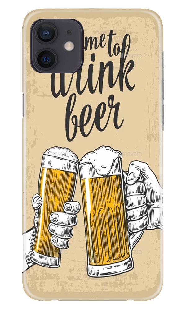 Drink Beer Mobile Back Case for iPhone 12 (Design - 328)