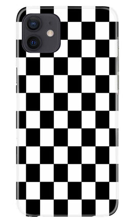 Black White Boxes Mobile Back Case for iPhone 12 (Design - 372)