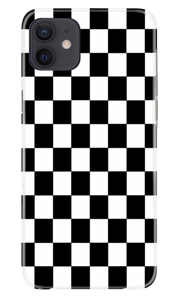 Black White Boxes Mobile Back Case for iPhone 12 Mini (Design - 372)