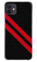 Black Red Pattern Mobile Back Case for iPhone 12 (Design - 373)