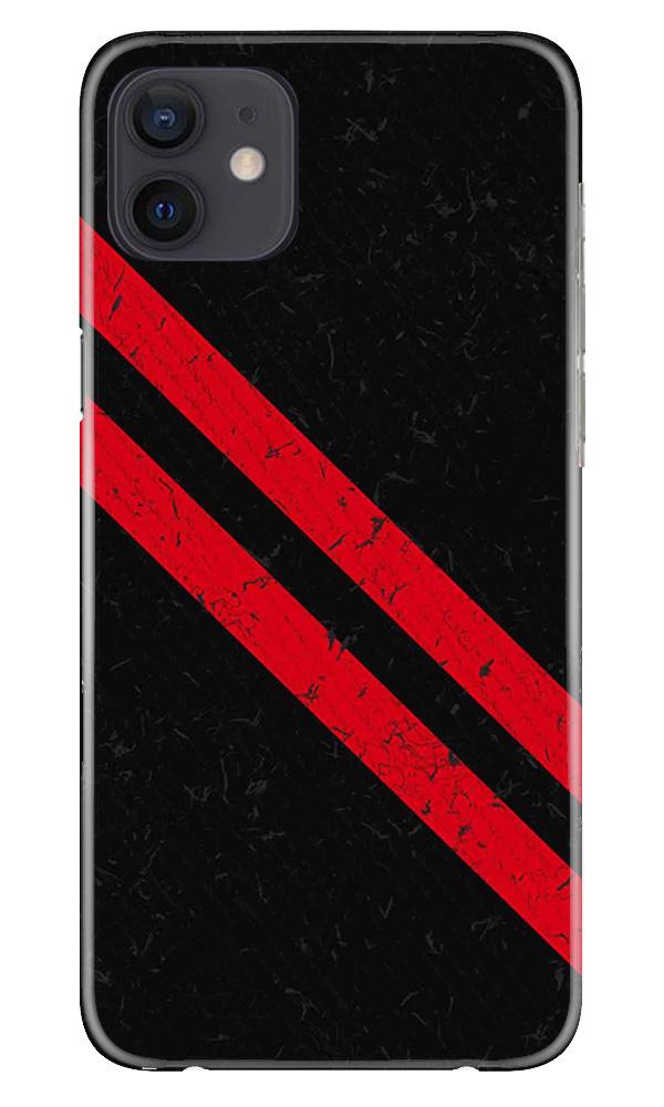 Black Red Pattern Mobile Back Case for iPhone 12 (Design - 373)