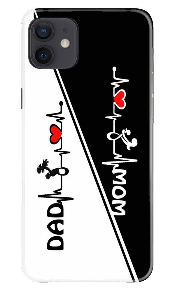 Love Mom Dad Mobile Back Case for iPhone 12 Mini (Design - 385)