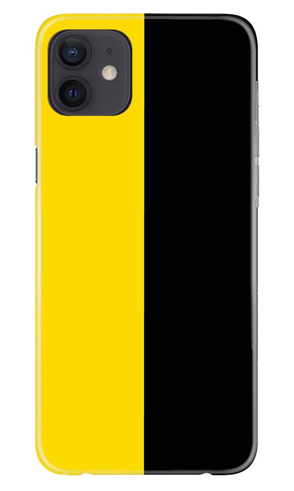 Black Yellow Pattern Mobile Back Case for iPhone 12 (Design - 397)