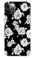 White flowers Black Background Case for iPhone 12 Pro Max