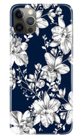 White flowers Blue Background Case for iPhone 12 Pro Max