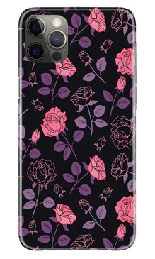 Rose Black Background Mobile Back Case for iPhone 12 Pro (Design - 27)