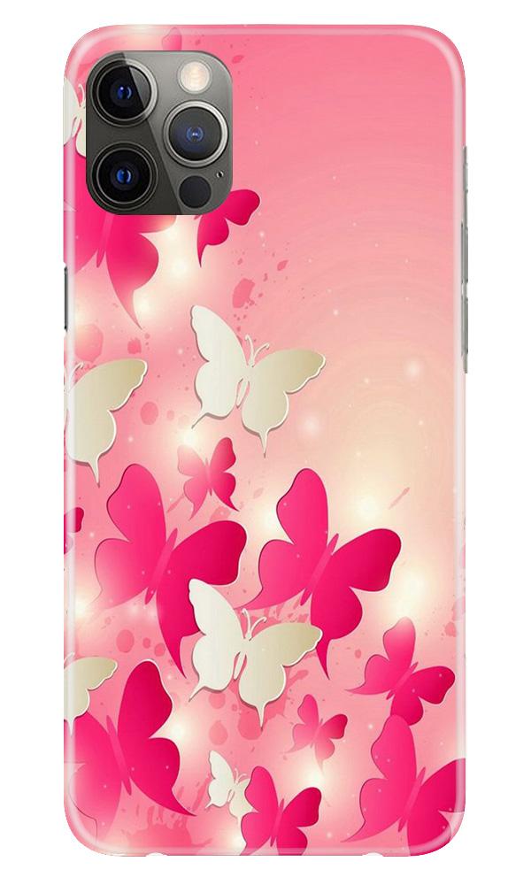 White Pick Butterflies Case for iPhone 12 Pro
