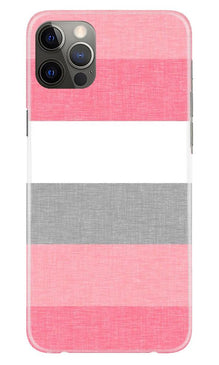 Pink white pattern Mobile Back Case for iPhone 12 Pro Max (Design - 55)