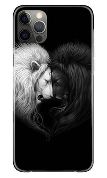 Dark White Lion Mobile Back Case for iPhone 12 Pro  (Design - 140)