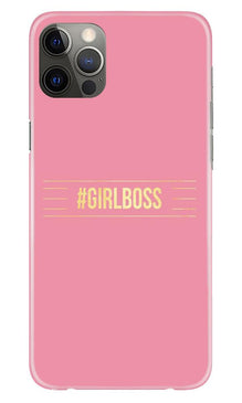 Girl Boss Pink Mobile Back Case for iPhone 12 Pro (Design - 263)