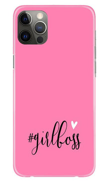 Girl Boss Pink Mobile Back Case for iPhone 12 Pro Max (Design - 269)