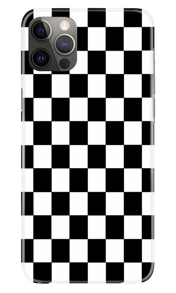 Black White Boxes Mobile Back Case for iPhone 12 Pro (Design - 372)