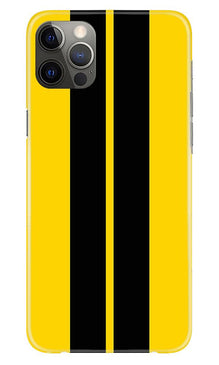 Black Yellow Pattern Mobile Back Case for iPhone 12 Pro (Design - 377)