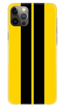 Black Yellow Pattern Mobile Back Case for iPhone 12 Pro Max (Design - 377)