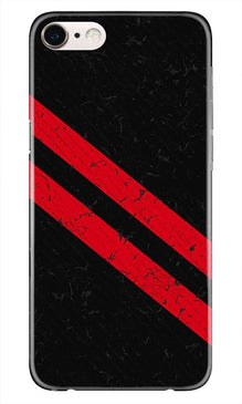Black Red Pattern Mobile Back Case for iPhone 7  (Design - 373)