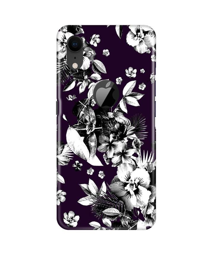 white flowers Case for iPhone Xr Logo Cut