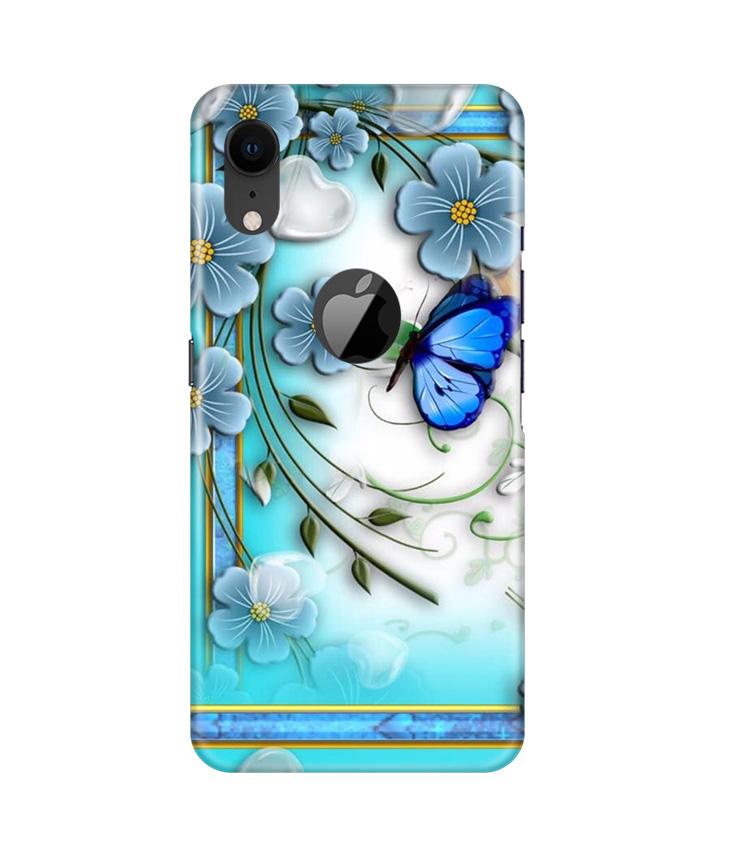Blue Butterfly Case for iPhone Xr Logo Cut