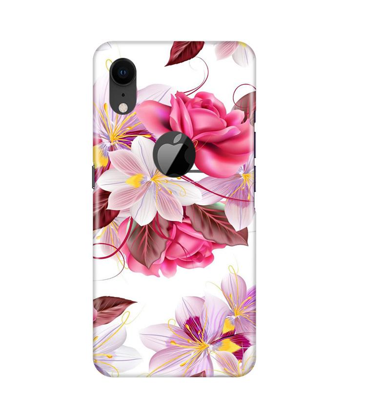 Beautiful flowers Case for iPhone Xr Logo Cut