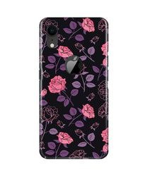Rose Black Background Mobile Back Case for iPhone Xr Logo Cut (Design - 27)