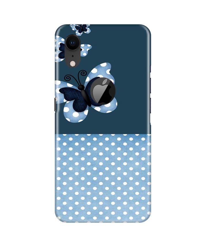 White dots Butterfly Case for iPhone Xr Logo Cut