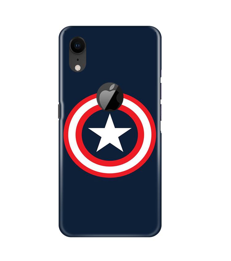 Captain America Case for iPhone Xr Logo Cut