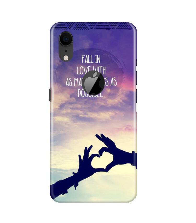 Fall in love Case for iPhone Xr Logo Cut