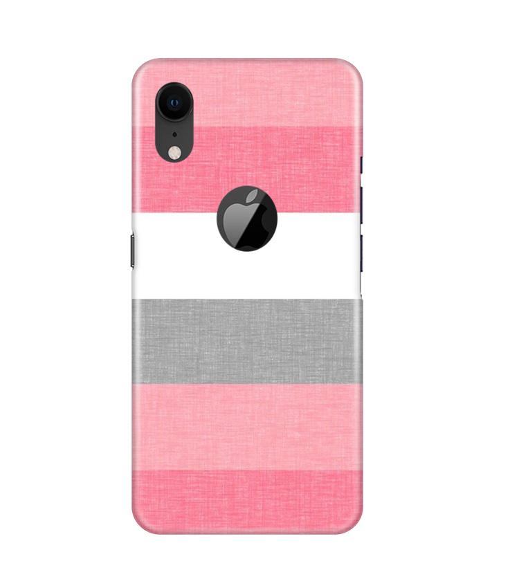 Pink white pattern Case for iPhone Xr Logo Cut
