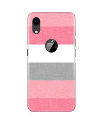 Pink white pattern Mobile Back Case for iPhone Xr Logo Cut (Design - 55)