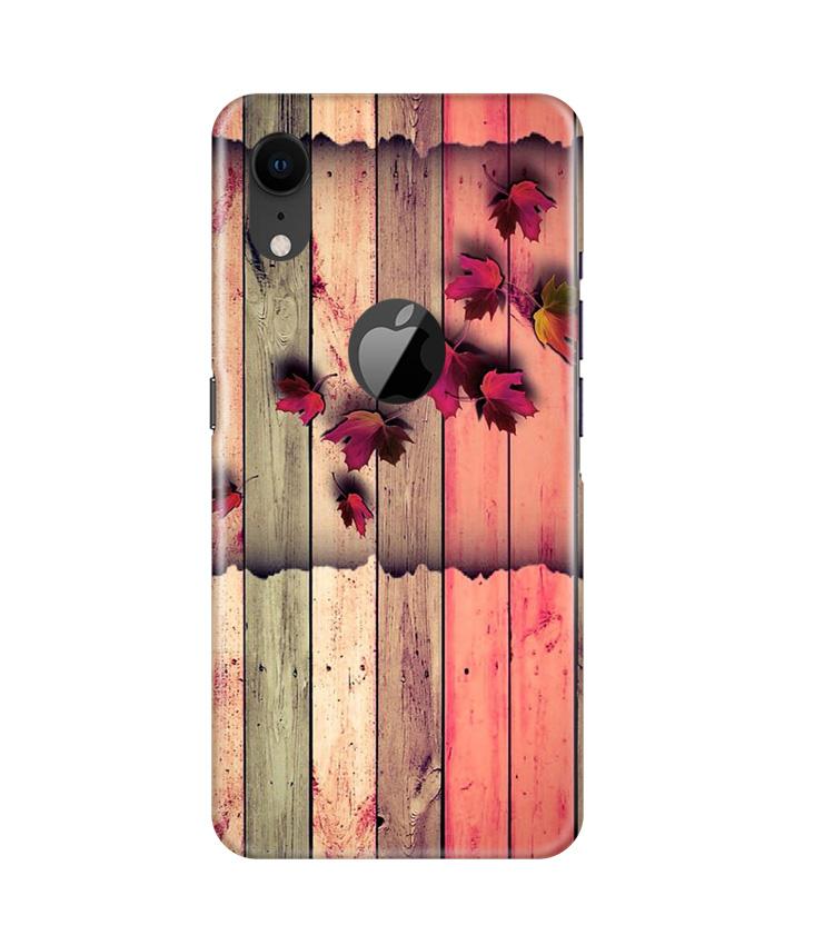 Wooden look2 Case for iPhone Xr Logo Cut